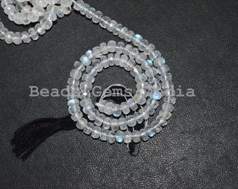 Rondelle de pierre de lune arc-en-ciel blanche naturelle, Perles à facettes en pierre de lune arc-en-ciel blanche, 4.75 mm, 10", 90BGI23