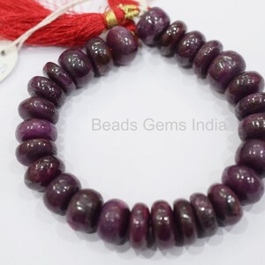 Natural Ruby Smooth Beads, Ruby Rondelle Beads, Ruby Beads, Sold By Strand , 12.5-14.5 mm, 8&#39;&#39;, 12BGI11