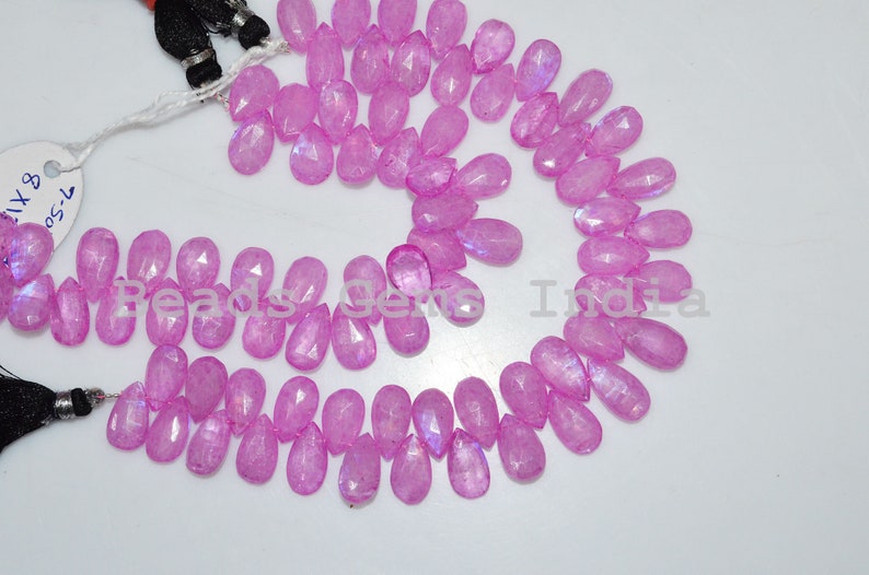 Rainbow Moonstone Pear Shape Mystic Coated Beads 7.50x13-8x13.50 mm Hot Pink Color Coated Rainbow Moonstone Faceted Beads 8 90BGI87