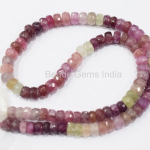UMBA Pink Sapphire Shaded Faceted Beads, Pink Sapphire Rondelle Beads, Pink Sapphire Beads ,Sold By Strand, 5.5-6.5 mm, 14&#39;&#39; , BL-6BGI467H