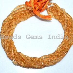 Natural Citrine Rondelle Beads, Citrine Faceted Beads, 3.50-5.50 mm, 13&quot;, 3BGI86K