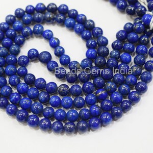 Good Quality Lapis Round Bail Beads - Lapis Smooth Beads ,Lapis Beads, Sold by Strand, 6-7 mm , 15.5&quot;, MC-3BGI32