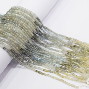 Moss Aquamarine Faceted Beads, Moss Aquamarine Rondelle Beads, Moss Aquamarine Beads ,Sold By Strand, 2.75 mm, 13'' , BL-6BGI466B