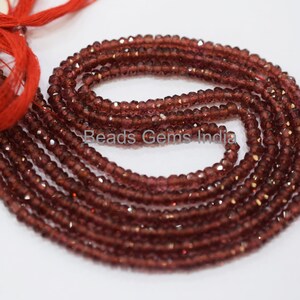 AAA Quality Mozambique Garnet Faceted Beads-Mozambique Garnet Rondelle Beads, Mozambique Garnet Beads,Sold By Strand, 3.50 mm,13&#39;&#39;,MC-2BGI29