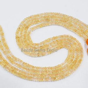 Citrine Rondelle Beads, Citrine Faceted Beads, Citrine Beads  ,Sold By Strand, 4-5 mm, 13" , 18BGI800