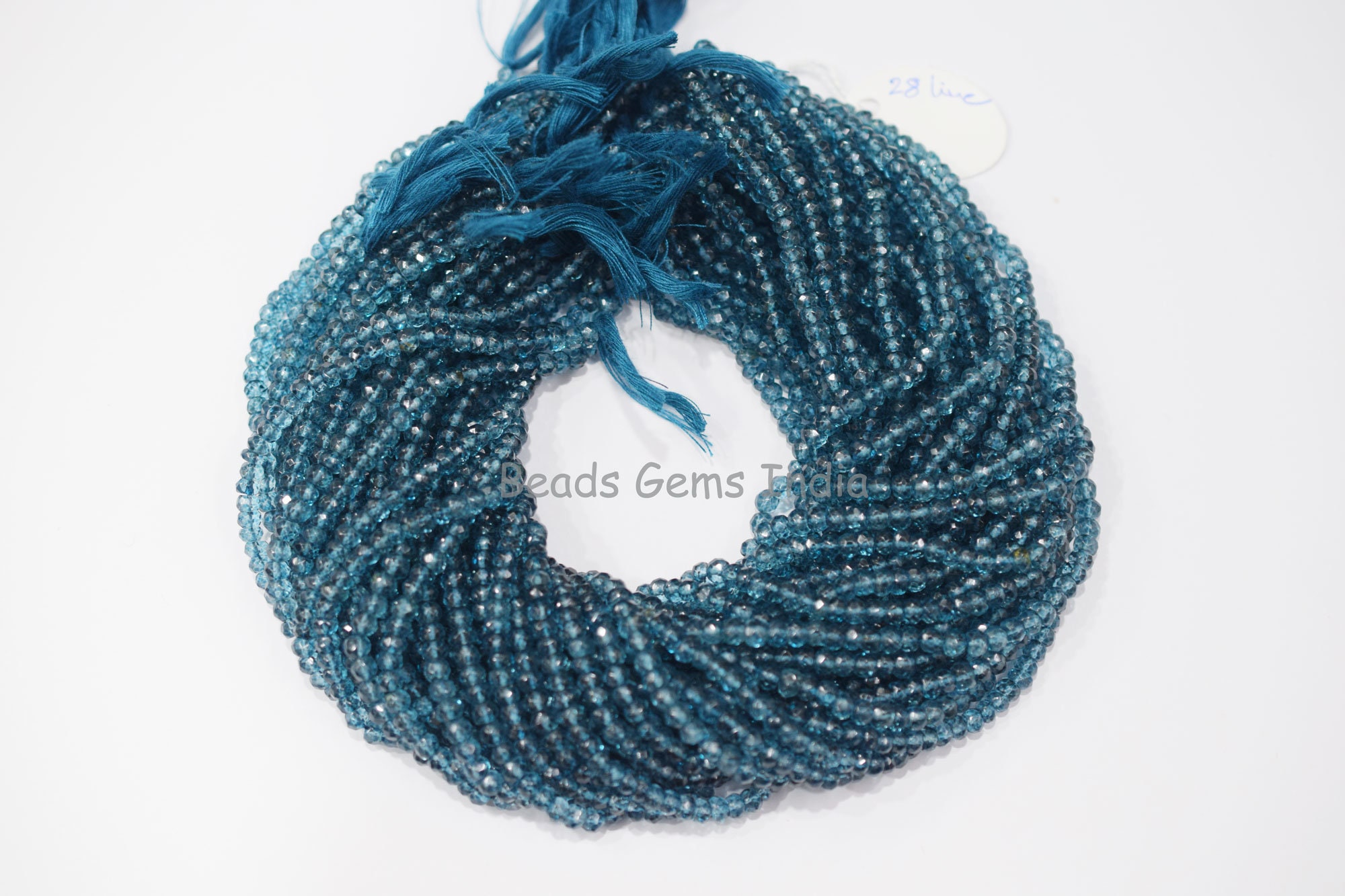 Perline Idroelettriche Color Topazio Blu: Rondelle Sfaccettate, Filo Da 8 Pollici - Italia - Foto 8