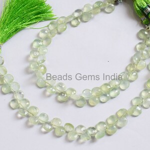 Prehnite Heart Shape Briolette , Prehnite Faceted Briolettes, Sold By Strand , 7x7 mm , 8&quot;, BL-5BGI056