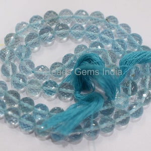 Sky Blue Topaz Round Beads, Sky Blue Topaz Faceted Beads, Sky Blue Topaz Beads ,Sold By Strand, 6.80-7 mm, 8&quot;, 5BGI31A