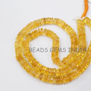 Natural Citrine Heishi Tyre Beads, Citrine Smooth Beads, Citrine Beads , Sold By Strand , 7.5 mm, 16", 6BGI350