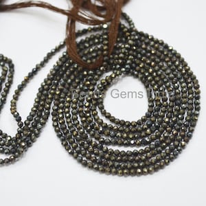 Fine Diamond Cutting Black Spinel Chocolate Coated Rondelle Beads, Mystic Coated Faceted Beads, 2-2.20 mm, 13&quot;, 3BGI68D