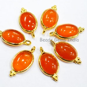 Carnelian Smooth Oval Shape Connector , Carnelian Single Bail Bezel Connector , Sold By Piece , 10x16 mm - 6BGI840