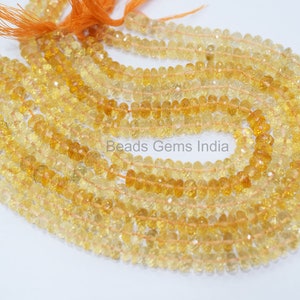 Natural Good Quality Citrine Faceted Beads, Citrine Rondelle Beads, Sold By Strand, 6.50 mm, 10'',MC-3BGI85E