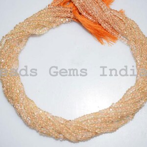 Natural Citrine Rondelle Beads, Citrine Faceted Beads, 3 - 4.50 mm, 13&quot;, 3BGI87