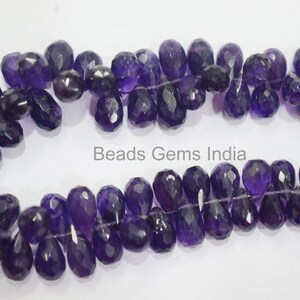 Amethyst Tear Drop Shape Briolette , Amethyst Faceted Briolettes, Sold By Strand , 7x5-12x7 mm , 7&quot;, BL-6BGI95