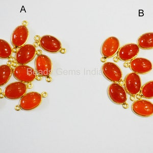 Carnelian Smooth Oval Shape Connector , Carnelian Smooth Bezel Link Connector, Sold By Piece , 10 x 14 mm - 6BGI222