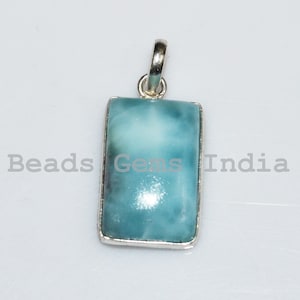 Dominic Republic AAA Larimar 925 Sterling Silver Pendant , Blue Larimar Silver Pendant,  Larimar Jewelry, 15x22 mm, 32.05 CT, CJ-1BGI70