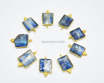 Blue Himalayan Kyanite Fancy Shape Connector , Himalayan Kyanite Faceted Single Bail Connector , Sold By Piece , 10x14 - 14x20 mm , 7BGI124