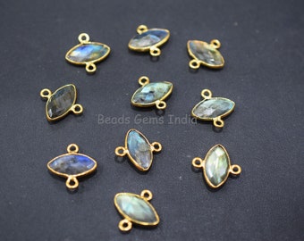 Labradorite Faceted Connector ,  Labradorite Marquise Shape Connector , Labradorite Connector , Sold By Piece , 17x9 mm , 6BGI650