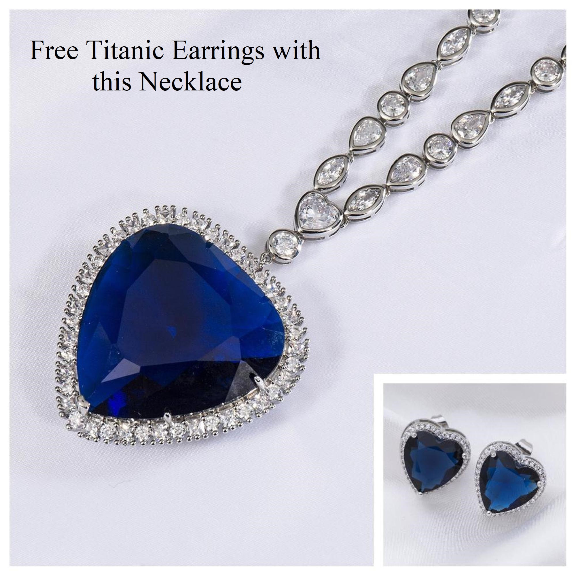 Hot Film TITANIC Heart Of the Ocean Necklace Sea Heart With Blue And Red  Crystal Chain For Best Women Party Jewelry Gift - AliExpress