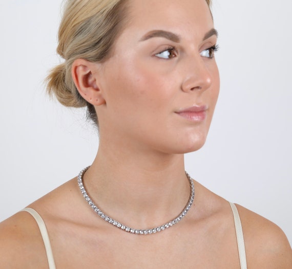 Simulated diamond deals tennis necklace