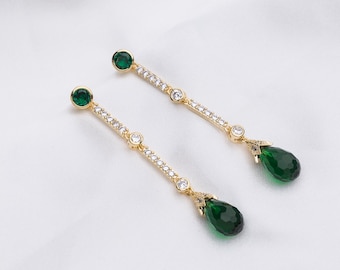 The Titanic Simulated Emerald Earrings Reproductions, with Green Created  Crystal and 5A Cubic Zirconia