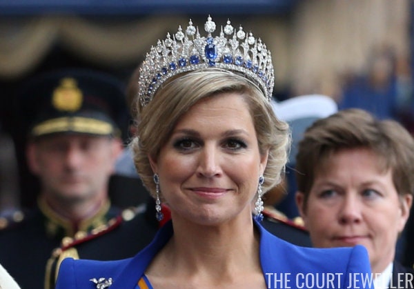 The Dutch Simulated Sapphire Parure Tiara Luxury Queen Maxima of