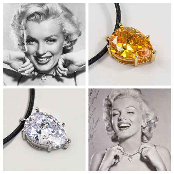 1950s Marilyn Monroe Moon of Baroda Leather Choker Necklace BIG 5A