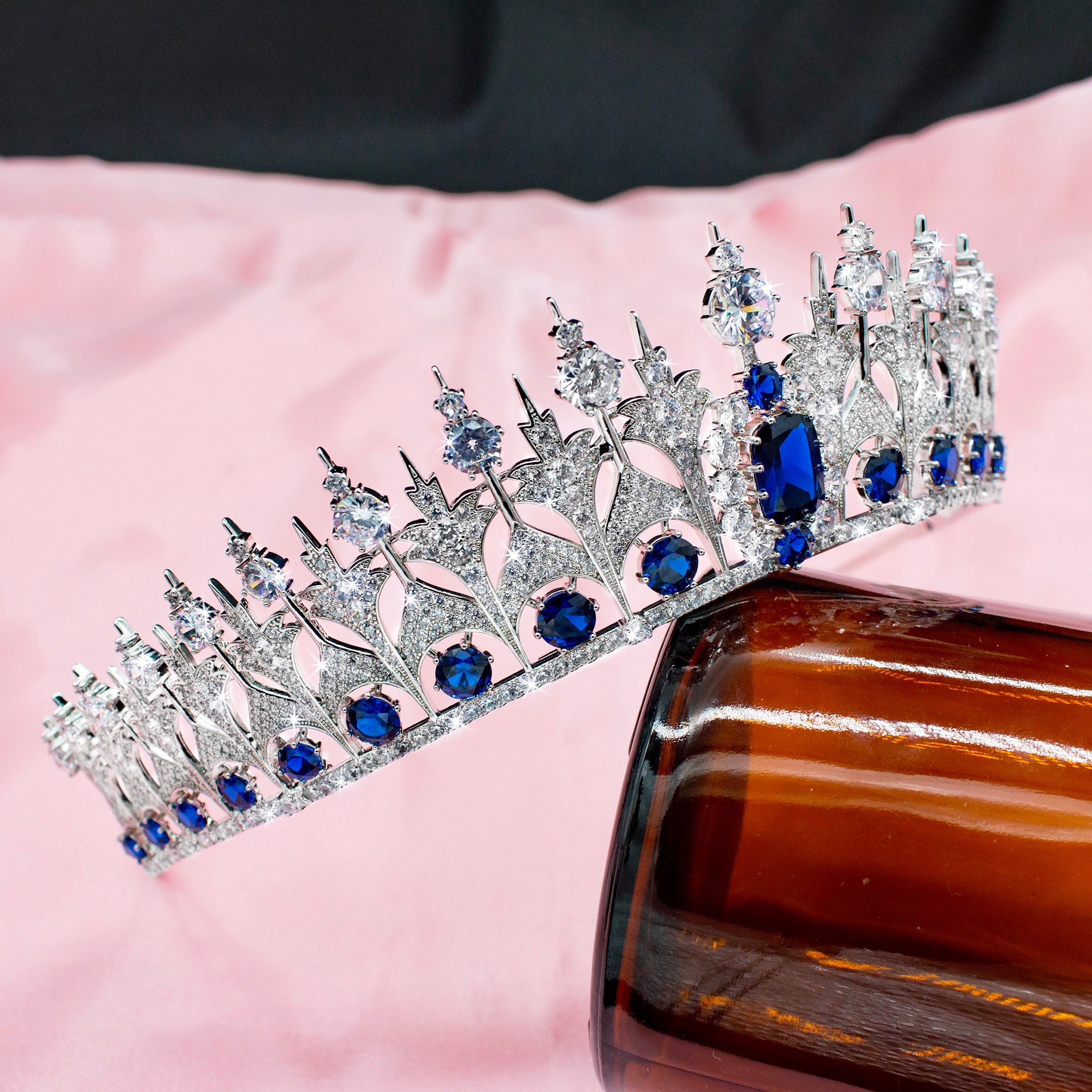 The Dutch Simulated Sapphire Parure Tiara Luxury Queen Maxima of