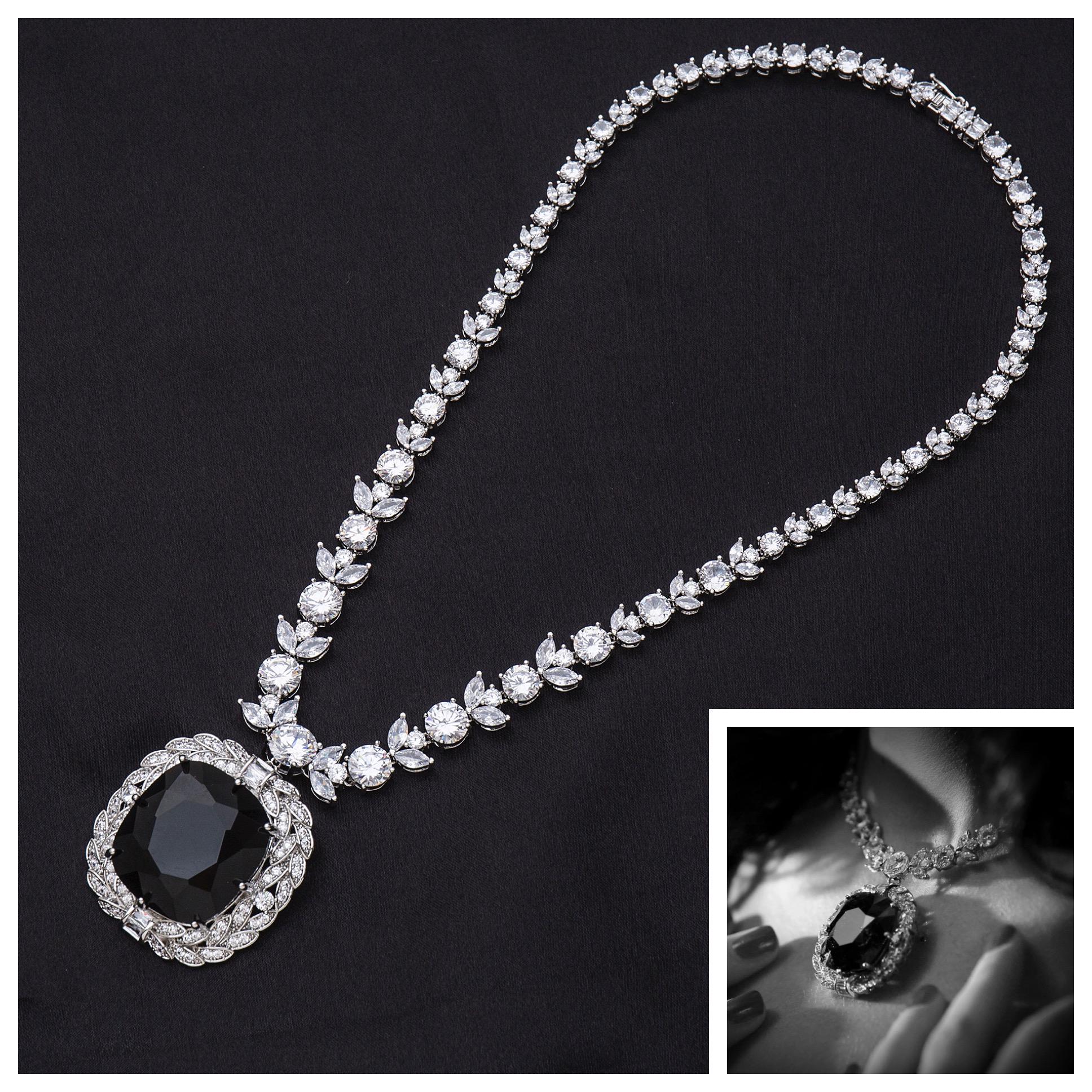 The Black Orlov Diamond Replica Necklace With Detachable Pendant