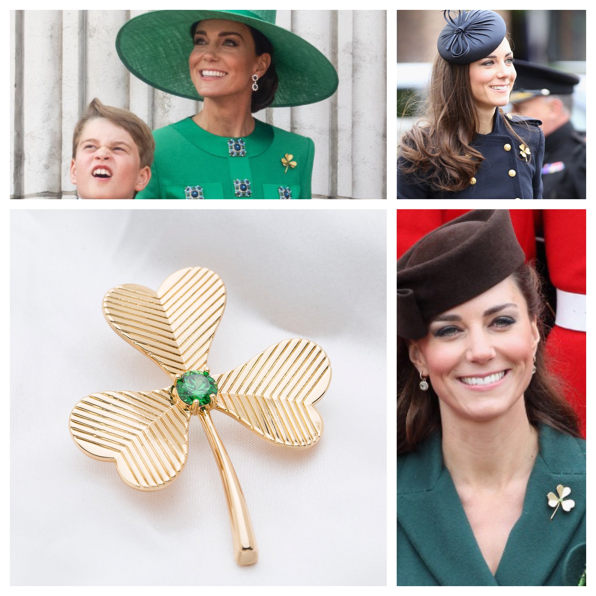 Gold clearance shamrock brooch