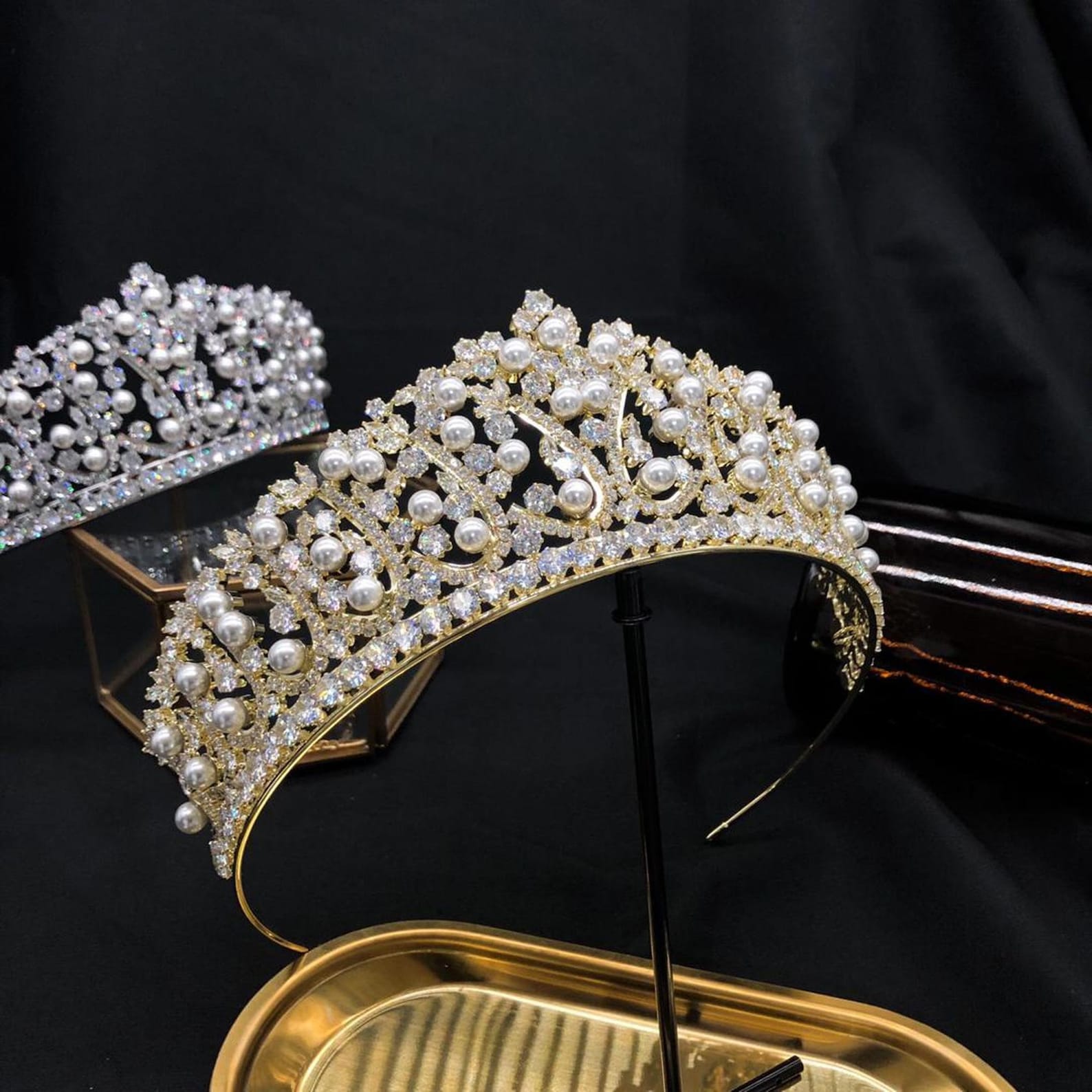 Luxury Russian Kokoshnik Pearl Tiara Set With AAA Cubic Etsy