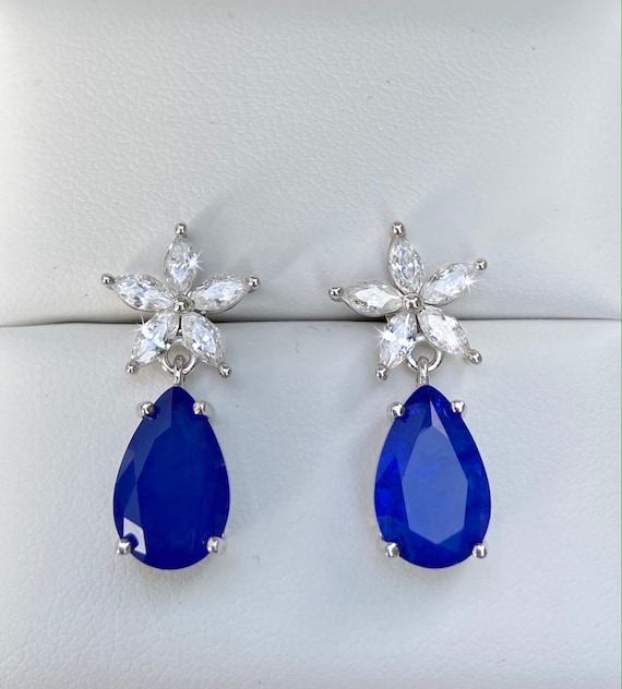 Ciondolo birthstone zirconia 6mm settembre Acciaio inossidabile 304L Dorato Zaffiro - Perles & Co