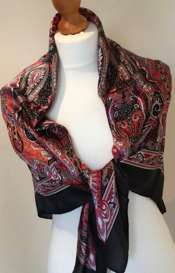 Ladies Luxury Thick Silk Satin Exotic Printed Scarf 100cm X100cm