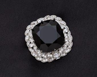 Hindu God Orlov Black Diamond Brooch Black Orlov Diamond Black