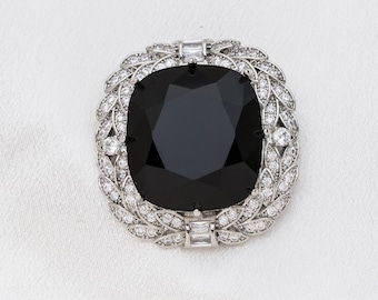 The Black Orlov Diamond Brooch With a Created Black Crystal and
