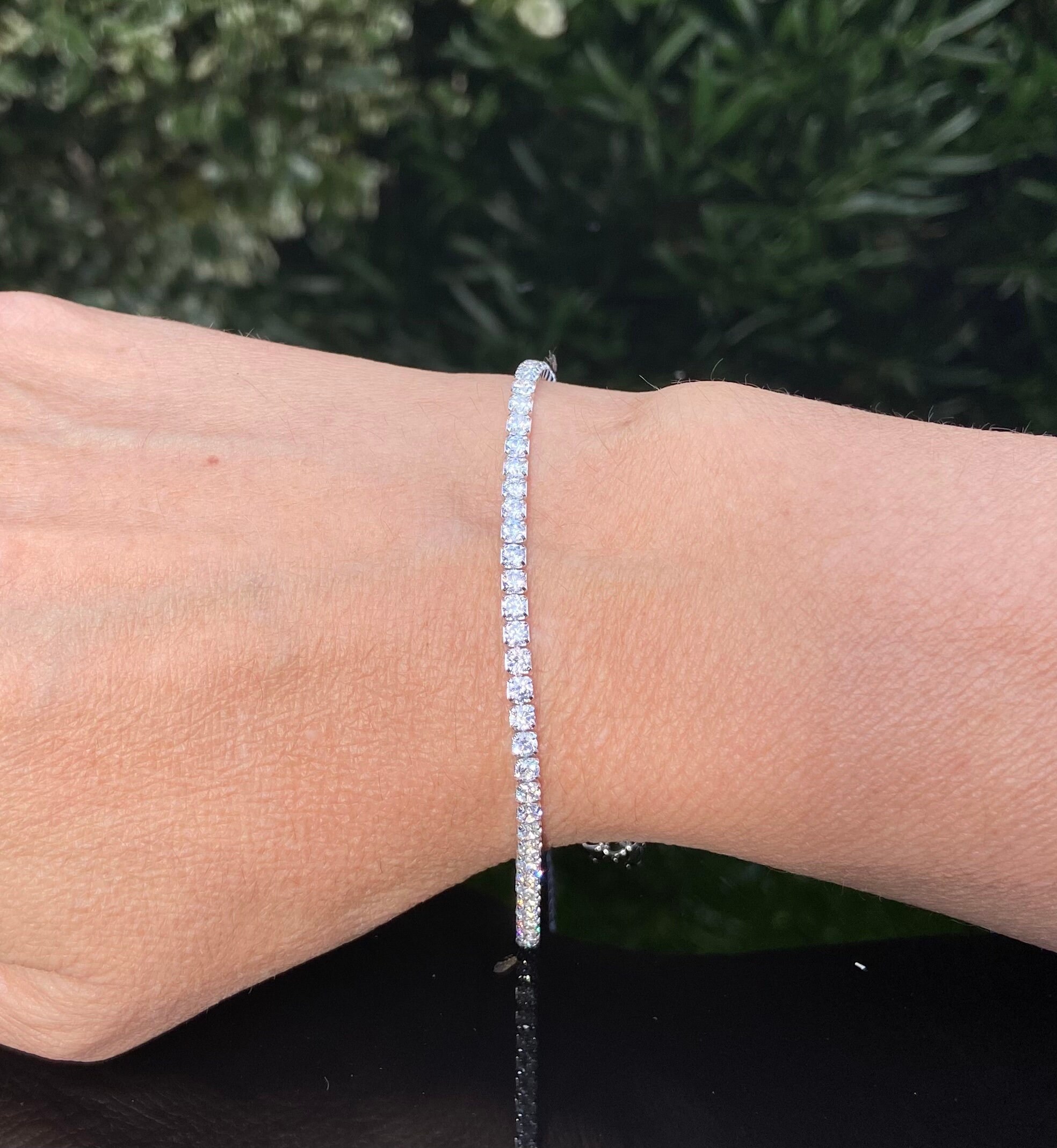 アクセサリー CHAIN BRACELET 'RIVIERA' Riviera Bracelet-diamond Bracelet-tennis Bracelet-cz Diamond