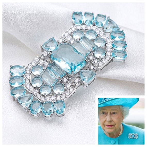Broche Barrette Ancienne Perles Fines Boutons Et Diamants