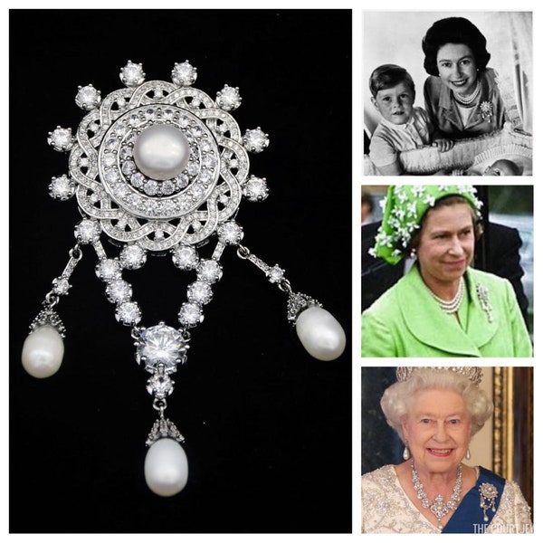 The Teck Emperor Of Austria Brooch Corsage Habsburg Imperial Provenance, Queen Elizabeth 11 Royal Replica Brooch in Velvet Bag