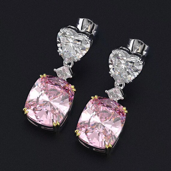 Effy 14K Two Tone Gold Pink Sapphire and Diamond Drop Earrings, 2.73 T –  effyjewelry.com