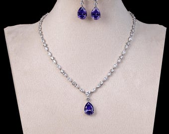 Collana Cuore Dell'Oceano INFINIONLY - Pendente Cuore In Argento 925 Con Cristallo E Zirconi - Lunghezza Catena 45cm, Regalo Donna