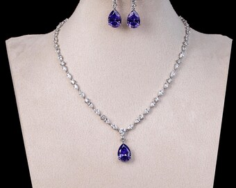 Collana Cuore Dell'Oceano INFINIONLY - Pendente Cuore In Argento 925 Con Cristallo E Zirconi - Lunghezza Catena 45cm, Regalo Donna