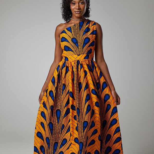 Orente Luxury Ankara Kitenge African Print Kente Summer Maxi Ankara Dress