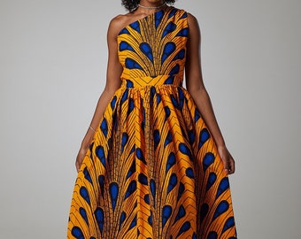 Orente Luxury Ankara Kitenge African Print Kente Summer Maxi Ankara Dress