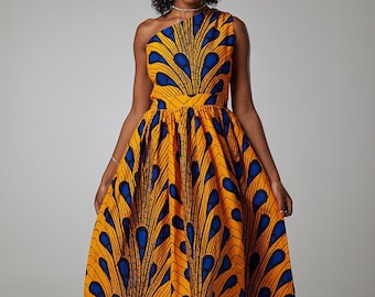 Orente Luxury Ankara Kitenge African Print Kente Summer Maxi Ankara Dress