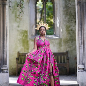 Pink Fever Luxury Ankara Kitenge African Print Kente Summer Maxi Ankara Dress