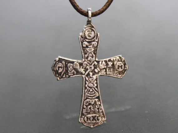 Ancient Medieval silver cross / Medieval artifact