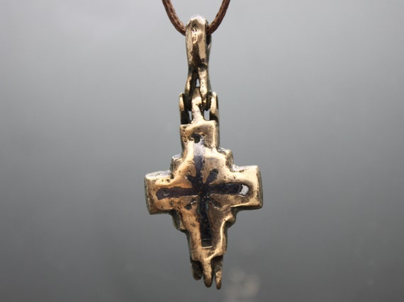 Ancient Medieval Cross Reliquary Pendant / Crusade