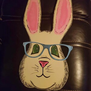 Easter Bunny head with glasses, DIY, SVG cut file for glowforge, laser engraver, silhouette, cricut