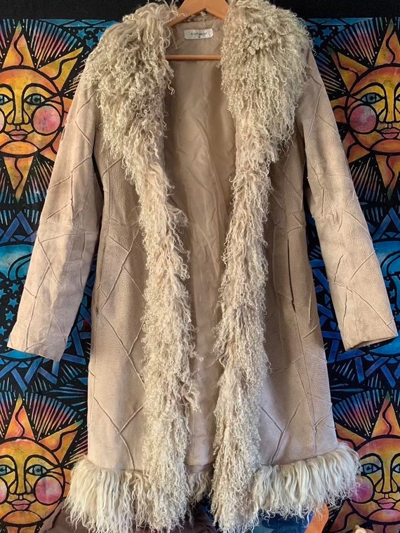Rare Vintage 90s Topshop Real Suede and Mongolian Wool - Etsy