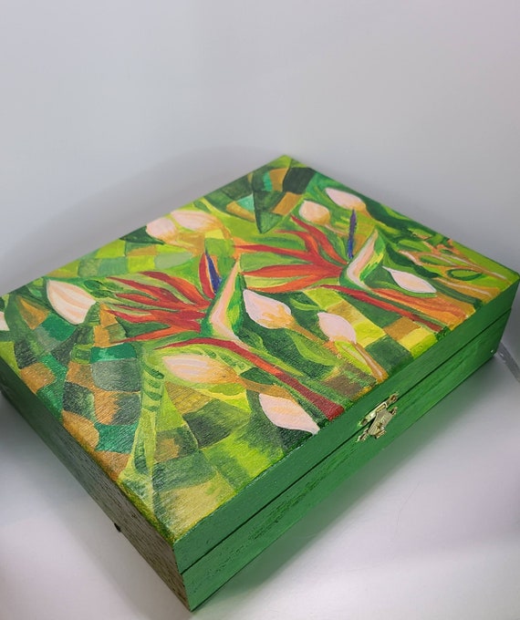 Hand Painted Boxes Wooden Box Flowers Series Artistic Etsy